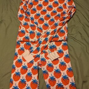 Strawberry Print Pajama Set